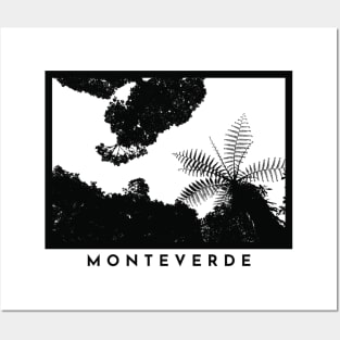 Monteverde Costa Rica Minimalist Rainforest Canopy (White) Posters and Art